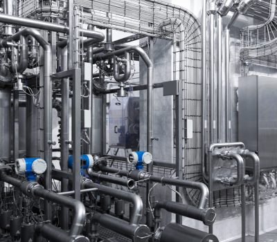 Interlacing of metal pipes. Can be used as a background Industrial zone,The equipment of oil refining,number of electric motors with reducers. Food industry. Details distribution system of a modern brewery. Equipment and industrial tools